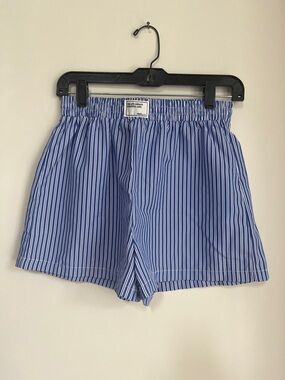 Blue & White Striped Boxer Shorts